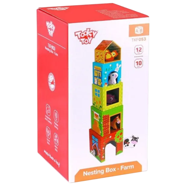 Развивающий набор Tooky Toy Animal Cube Pyramid 1+/ Логическая игра photo 2