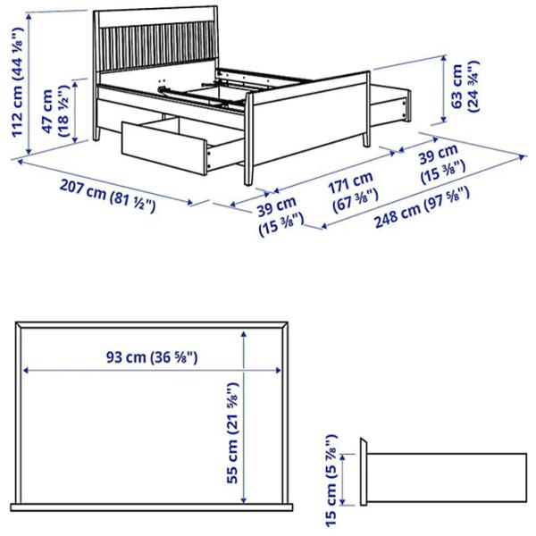 Кровать Ikea Idanas 160 x 200 см / Шпон / Коричневый photo 7