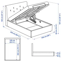 Кровать Ikea Idanas/Naggen 160 x 200 см / Шпон / Бежевый photo 8