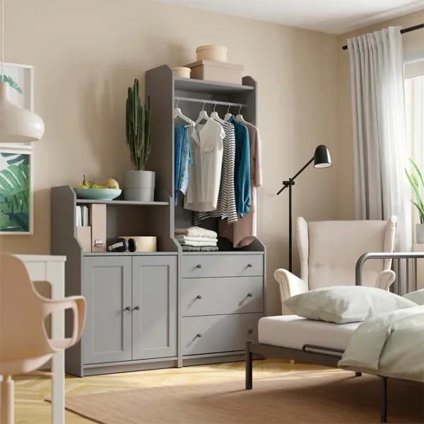 Dulap pentru antreu Ikea Hauga MDF / Gray photo 2 Dulap pentru antreu Ikea Hauga MDF / Gray photo 2