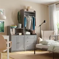 Шкаф для прихожей Ikea Hauga МДФ / Серый photo 2