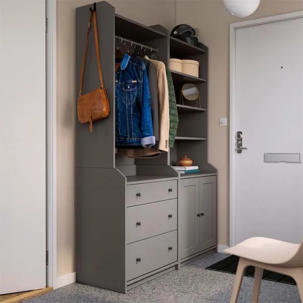 Dulap pentru antreu Ikea Hauga MDF / Gray photo 2 Dulap pentru antreu Ikea Hauga MDF / Gray photo 2