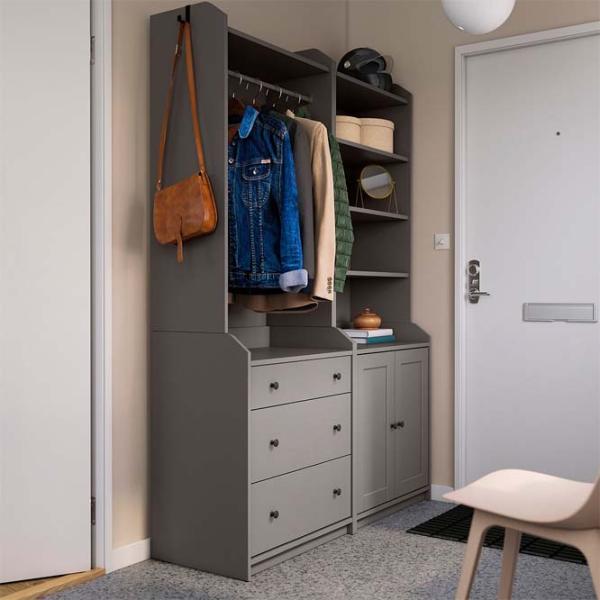 Dulap pentru antreu Ikea Hauga MDF / Gray photo 2 Dulap pentru antreu Ikea Hauga MDF / Gray photo 2
