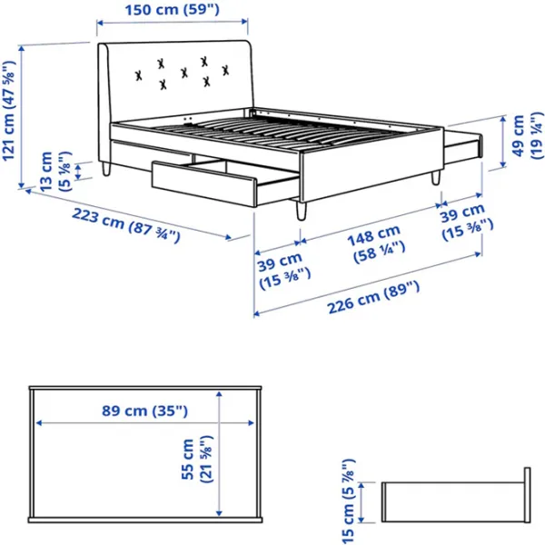 Pat Ikea Idanas/Naggen 140 x 200 cm / Furnir / Beige photo 11