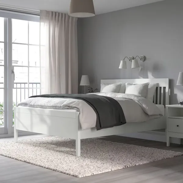 Кровать Ikea Idanas Lindbaden 140 x 200 см / Шпон / Белый photo 4 Кровать Ikea Idanas Lindbaden 140 x 200 см / Шпон / Белый photo 4