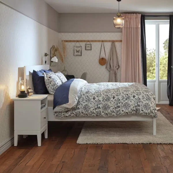 Кровать Ikea Idanas Lindbaden 140 x 200 см / Шпон / Белый photo 7 Кровать Ikea Idanas Lindbaden 140 x 200 см / Шпон / Белый photo 7