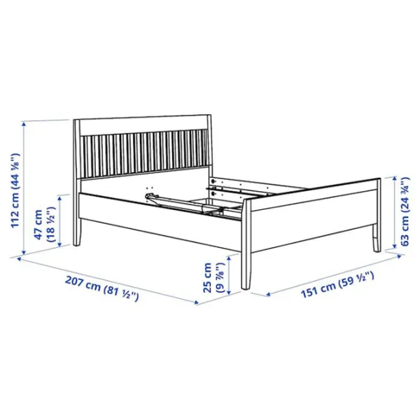 Кровать Ikea Idanas Lindbaden 140 x 200 см / Шпон / Белый photo 8 Кровать Ikea Idanas Lindbaden 140 x 200 см / Шпон / Белый photo 8