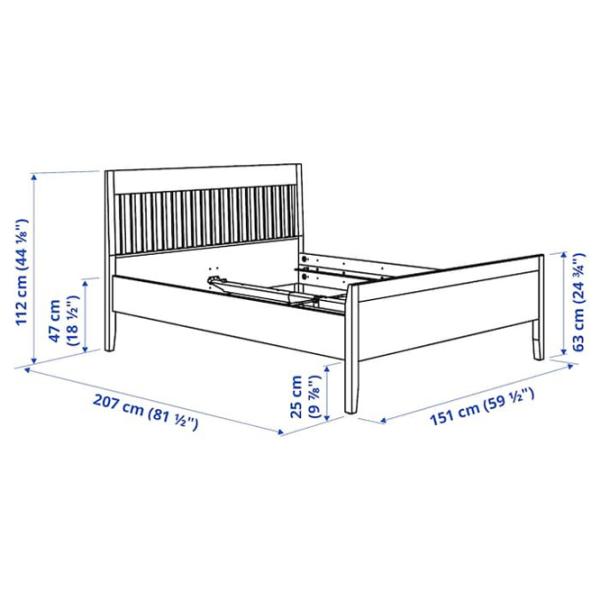 Кровать Ikea Idanas Lindbaden 140 x 200 см / Шпон / Белый photo 8 Кровать Ikea Idanas Lindbaden 140 x 200 см / Шпон / Белый photo 8