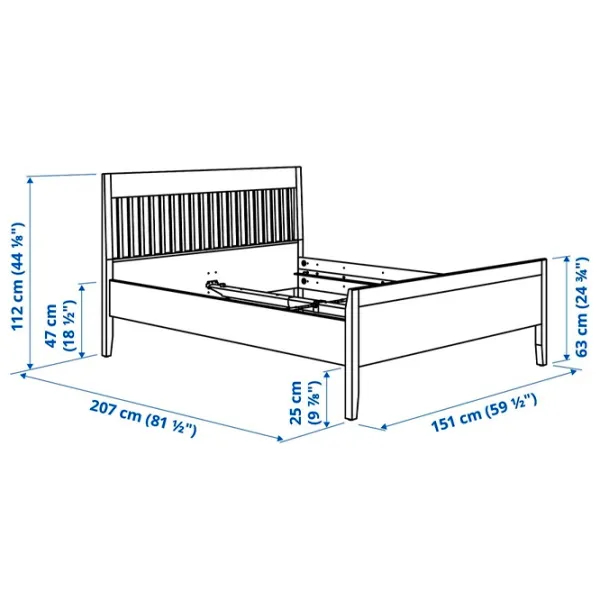 Кровать Ikea Idanas Lindbaden 140 x 200 см / Шпон / Коричневый photo 7 Кровать Ikea Idanas Lindbaden 140 x 200 см / Шпон / Коричневый photo 7