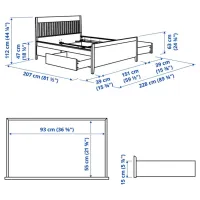 Кровать Ikea Idanas 140 x 200 см / Шпон / Белый photo 6