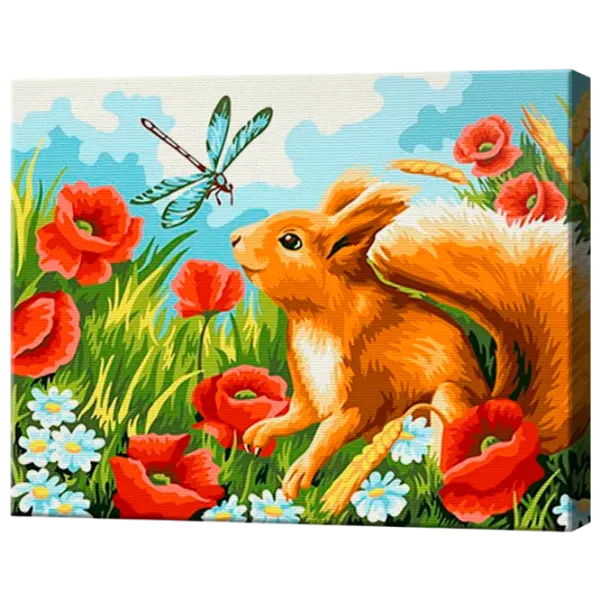 Pictură pe numere Art Gallery Veverița și libelula EX7458 40 x 30 cm / Orizontală photo 1