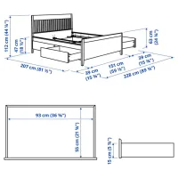 Кровать Ikea Idanas 140 x 200 см / Шпон / Коричневый photo 7
