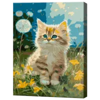Картина по номерам Art Gallery Котенок среди цветов EX8646 40 x 30 cm / Вертикальная