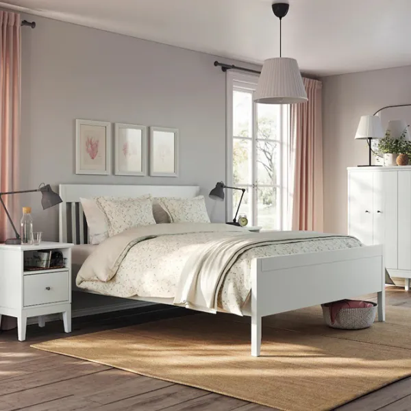 Pat Ikea Idanas Lonset 140 x 200 cm / Furnir / White photo 3 Pat Ikea Idanas Lonset 140 x 200 cm / Furnir / White photo 3