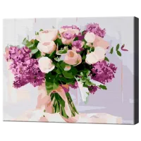 Картина по номерам Art Gallery Букет роз и сирени EX6897 40 x 30 cm / Горизонтальная