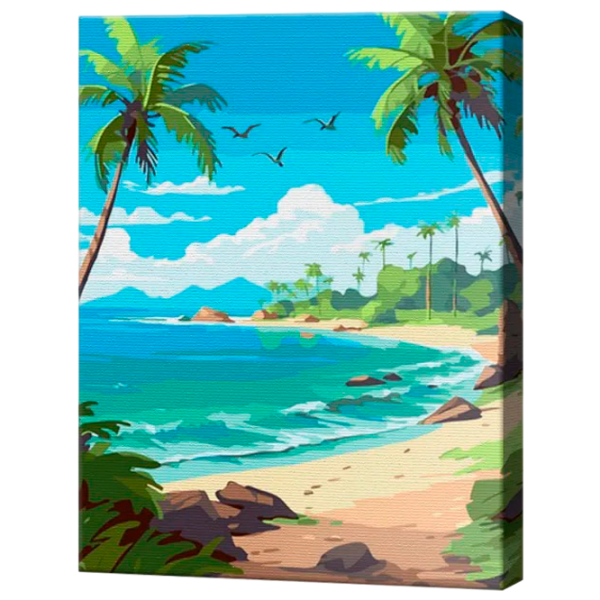 Pictură pe numere Art Gallery Plajă pustie EX8536 40 x 30 cm / Verticală photo 1