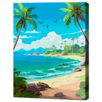 Картина по номерам Art Gallery Безлюдный пляж EX8536 40 x 30 cm / Вертикальная