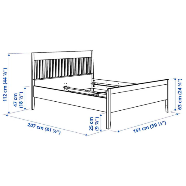 Кровать Ikea Idanas Luroy 140 x 200 см / Шпон / Белый photo 7