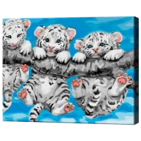 Картина по номерам Art Gallery Тигрята на веточке EX5699 40 x 30 cm / Горизонтальная