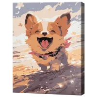 Pictură pe numere Art Gallery Corgi fericit EX8457 40 x 30 cm / Verticală