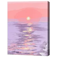 Pictură pe numere Art Gallery Reflecția soarelui în mare EX8722 40 x 30 cm / Verticală