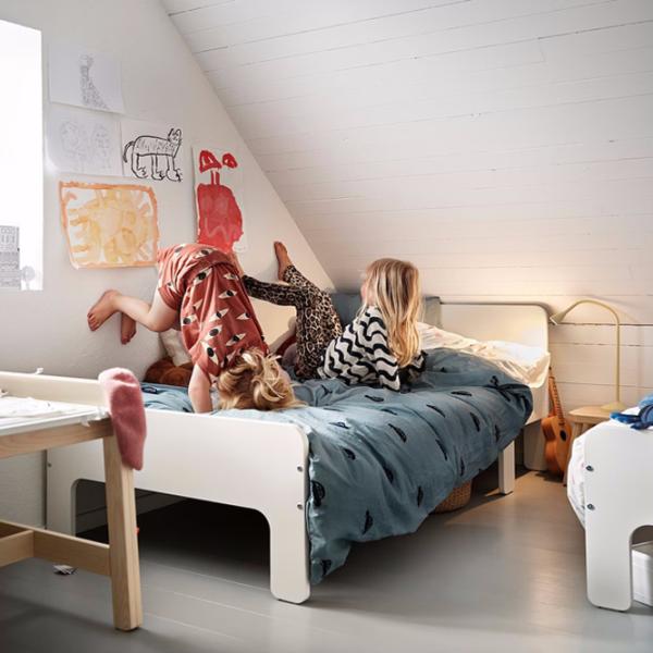 Pat pentru copii Ikea Slakt 80 x 200 cm / Masiv / White photo 4