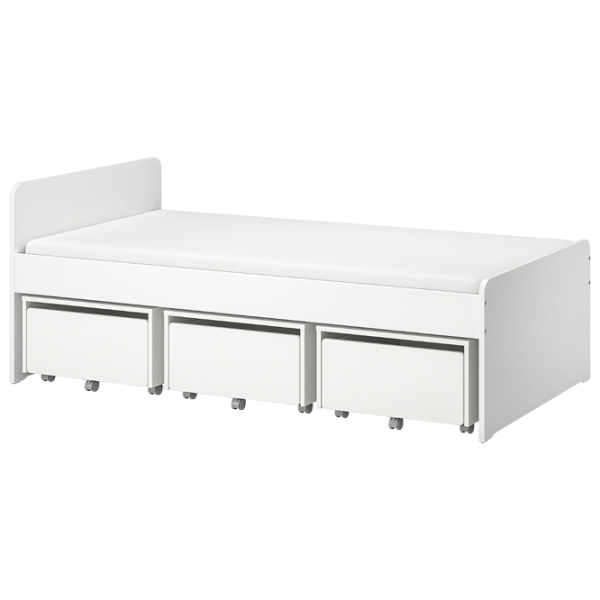 Детская кровать Ikea Slakt 3 90 x 200 см / Массив / Белый photo 1