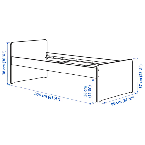 Детская кровать Ikea Slakt/Nattapa 90 x 200 см / Массив / Белый photo 6