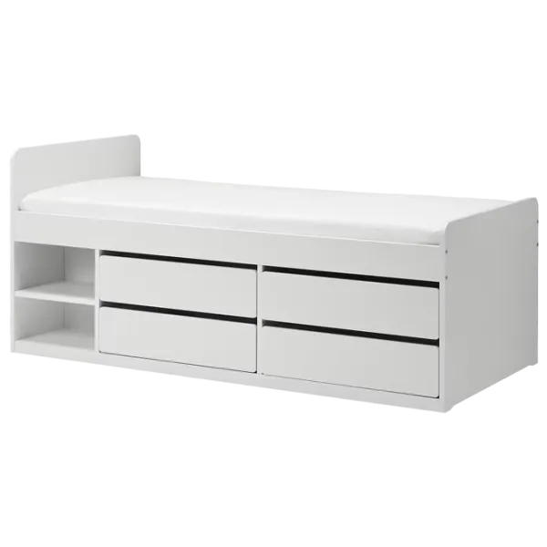Детская кровать Ikea Slakt/Nattapa 90 x 200 см / Массив / Белый photo 1