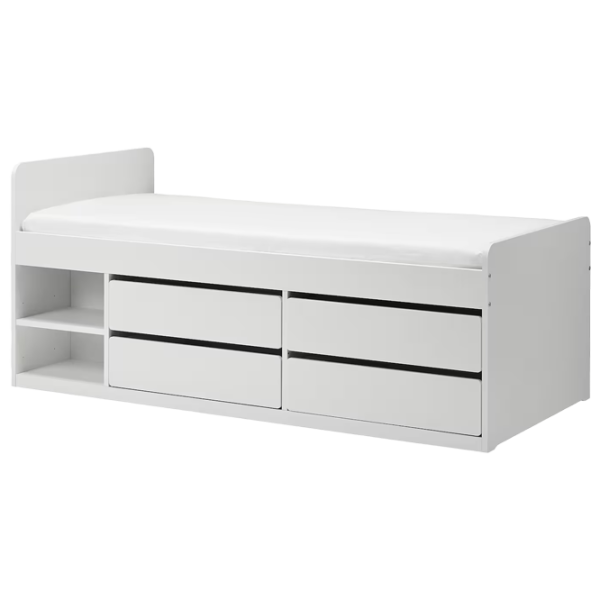 Детская кровать Ikea Slakt/Nattapa 90 x 200 см / Массив / Белый photo 1