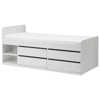 Детская кровать Ikea Slakt/Nattapa 90 x 200 см / Массив / Белый