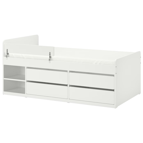 Детская кровать Ikea Slakt/Nattapa 90 x 200 см / Массив / Белый photo 2