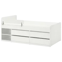 Pat pentru copii Ikea Slakt/Nattapa 90 x 200 cm / Masiv / White photo 2