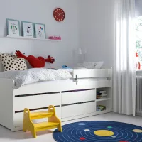 Pat pentru copii Ikea Slakt/Nattapa 90 x 200 cm / Masiv / White photo 5