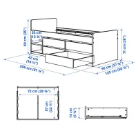 Pat pentru copii Ikea Slakt/Nattapa 90 x 200 cm / Masiv / White photo 7