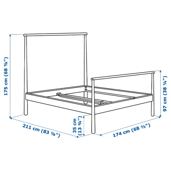 Кровать Ikea Gjora Lindbaden 160 x 200 см / Шпон / Wood photo 6
