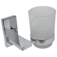 Pahar pentru periuțe de dinți Aquaplus 53884 Alamă / Gray / Pe perete