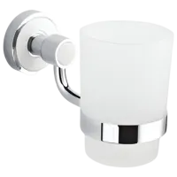 Стакан для зубных щёток Aquaplus 89084 Стекло / Белый / На стене