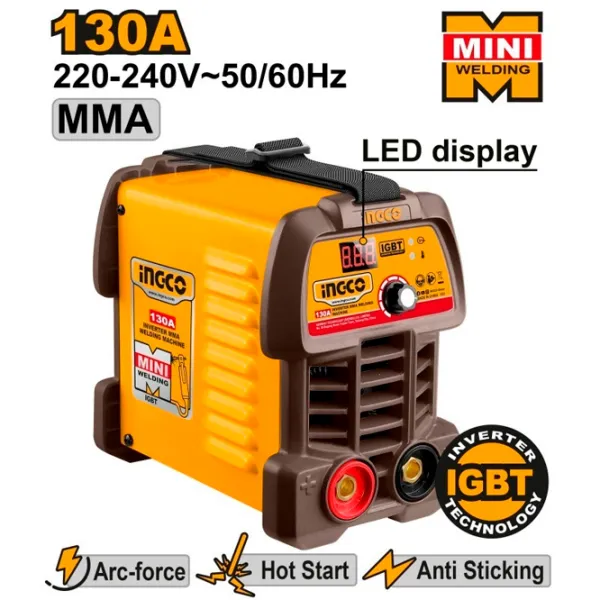 Aparat de sudat INGCO ING-MMA13049 240 V cu electrod (MMA) / Yellow photo 2