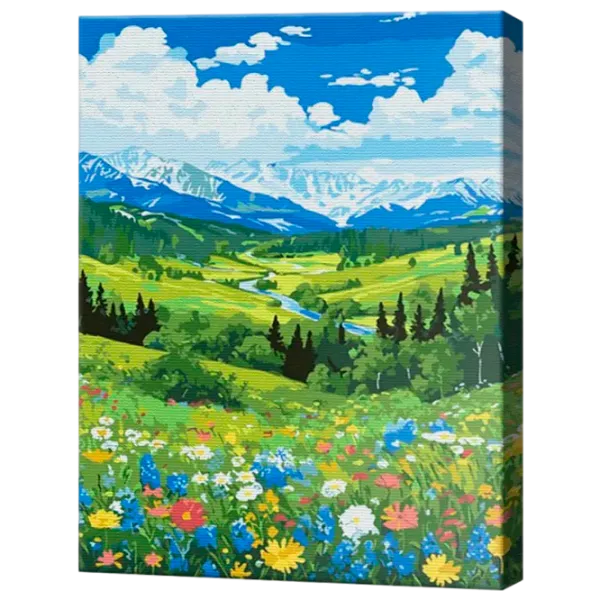 Картина по номерам Art Gallery Цветущая поляна в горах EX8727 40 x 30 cm / Вертикальная photo 1