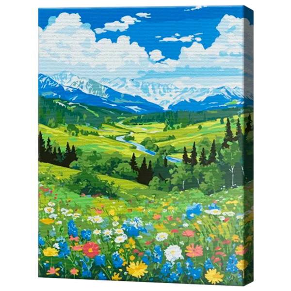 Картина по номерам Art Gallery Цветущая поляна в горах EX8727 40 x 30 cm / Вертикальная photo 1
