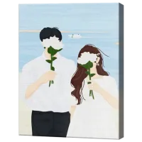 Pictură pe numere Art Gallery Tineri îndrăgostiți EX7730 40 x 30 cm / Verticală