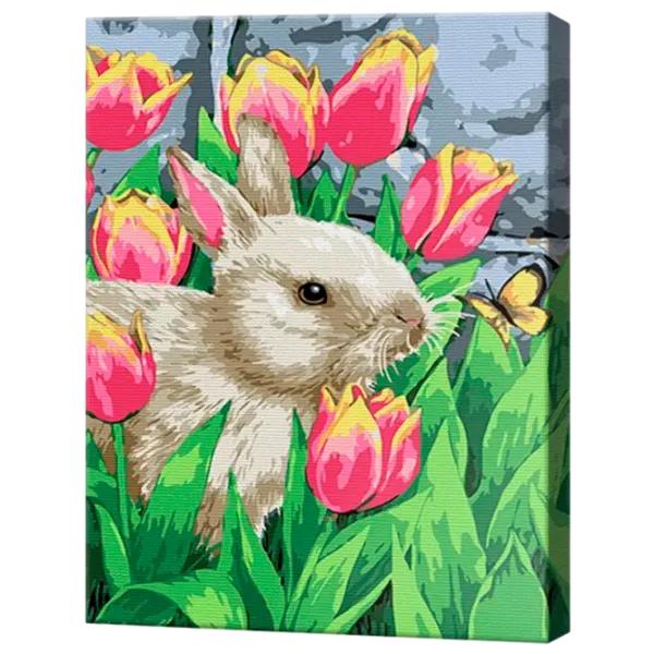 Pictură pe numere Art Gallery Iepuraș printre lalele EX7615 40 x 30 cm / Verticală photo 1 Pictură pe numere Art Gallery Iepuraș printre lalele EX7615 40 x 30 cm / Verticală photo 1