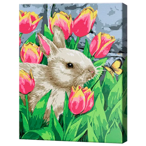 Pictură pe numere Art Gallery Iepuraș printre lalele EX7615 40 x 30 cm / Verticală photo 1 Pictură pe numere Art Gallery Iepuraș printre lalele EX7615 40 x 30 cm / Verticală photo 1