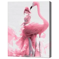 Картина по номерам Art Gallery Девушка и фламинго EX8431 40 x 30 cm / Вертикальная