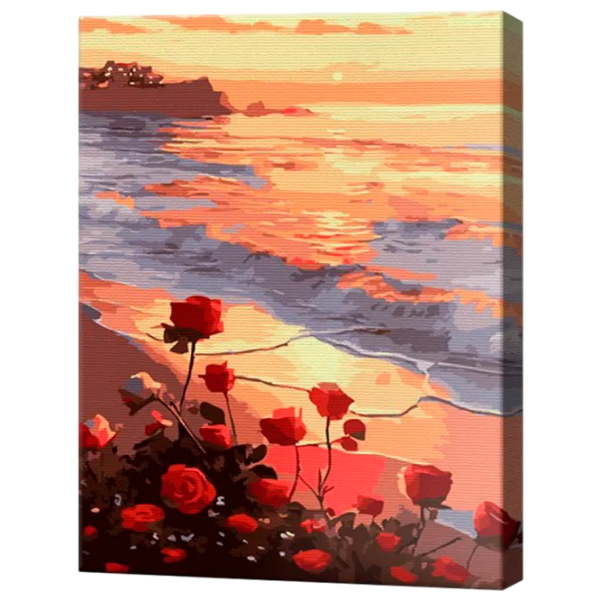 Pictură pe numere Art Gallery Trandafiri la malul mării EX8396 40 x 30 cm / Verticală photo 1