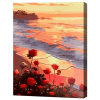 Pictură pe numere Art Gallery Trandafiri la malul mării EX8396 40 x 30 cm / Verticală