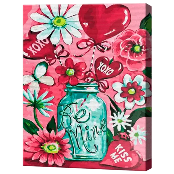 Картина по номерам Art Gallery Цветы и сердечки EX8528 40 x 30 cm / Вертикальная photo 1