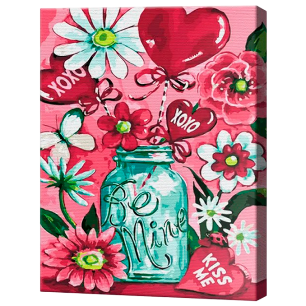 Картина по номерам Art Gallery Цветы и сердечки EX8528 40 x 30 cm / Вертикальная photo 1