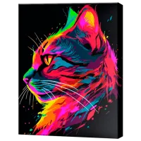 Pictură pe numere Art Gallery Profil neon al motanului EX8609 40 x 30 cm / Verticală